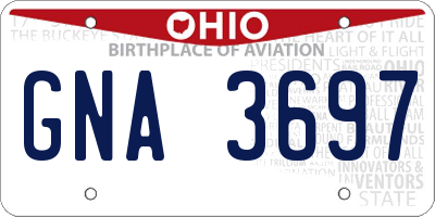 OH license plate GNA3697