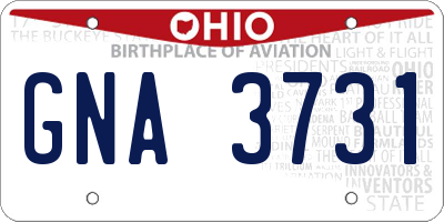 OH license plate GNA3731