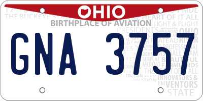 OH license plate GNA3757