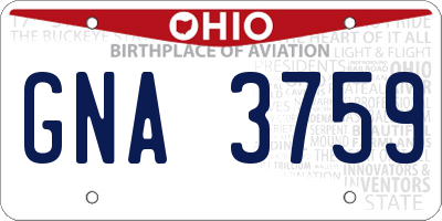 OH license plate GNA3759