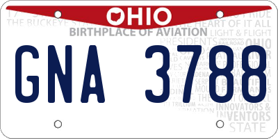 OH license plate GNA3788