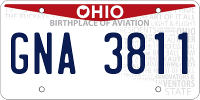 OH license plate GNA3811