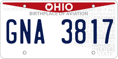 OH license plate GNA3817