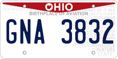 OH license plate GNA3832