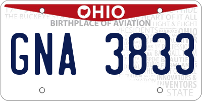 OH license plate GNA3833