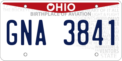 OH license plate GNA3841