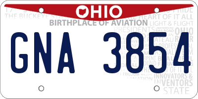 OH license plate GNA3854