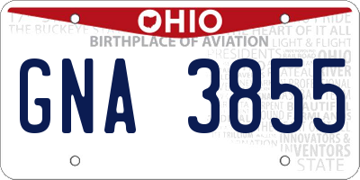 OH license plate GNA3855