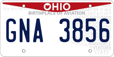 OH license plate GNA3856