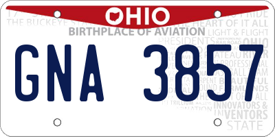 OH license plate GNA3857