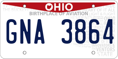 OH license plate GNA3864