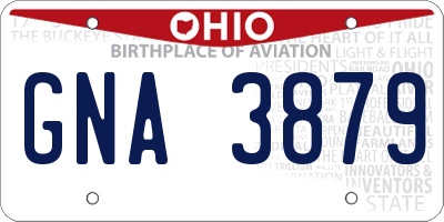 OH license plate GNA3879