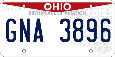OH license plate GNA3896