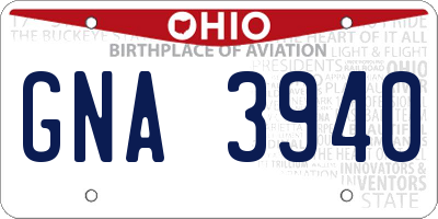 OH license plate GNA3940