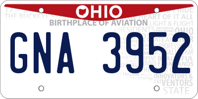 OH license plate GNA3952