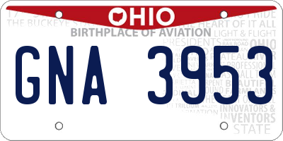 OH license plate GNA3953