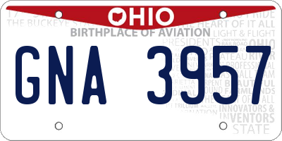 OH license plate GNA3957