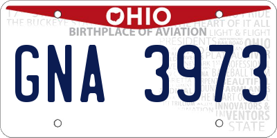 OH license plate GNA3973