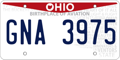 OH license plate GNA3975