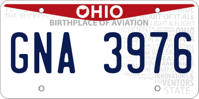 OH license plate GNA3976