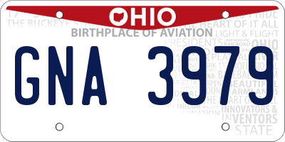 OH license plate GNA3979