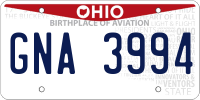 OH license plate GNA3994