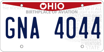 OH license plate GNA4044