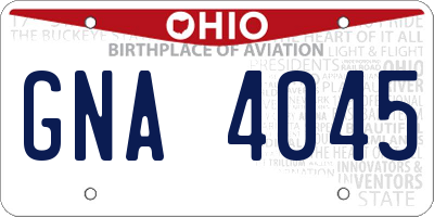 OH license plate GNA4045