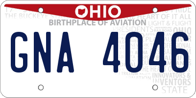 OH license plate GNA4046
