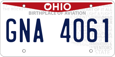 OH license plate GNA4061