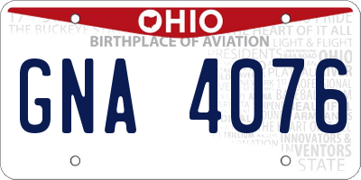 OH license plate GNA4076