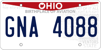 OH license plate GNA4088