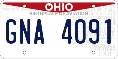 OH license plate GNA4091