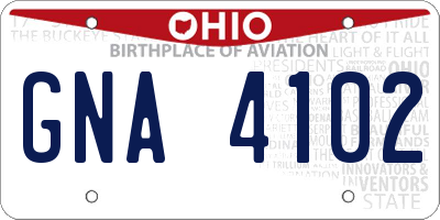 OH license plate GNA4102