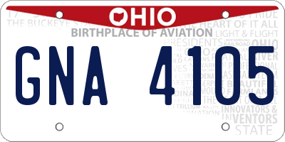 OH license plate GNA4105