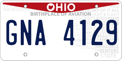 OH license plate GNA4129