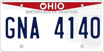 OH license plate GNA4140