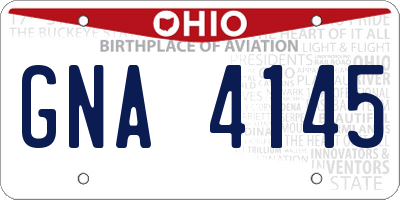 OH license plate GNA4145