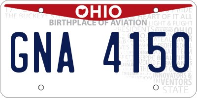 OH license plate GNA4150