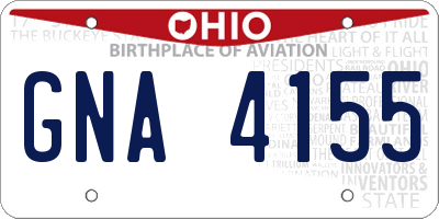 OH license plate GNA4155