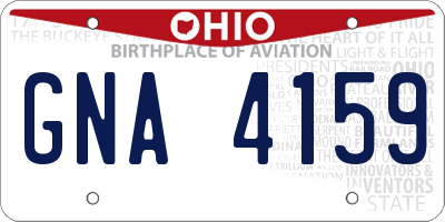 OH license plate GNA4159