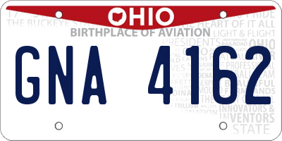 OH license plate GNA4162