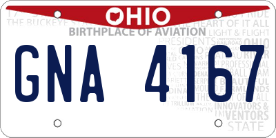 OH license plate GNA4167