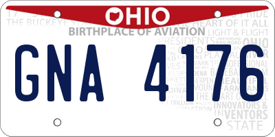 OH license plate GNA4176