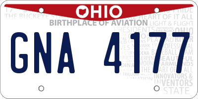 OH license plate GNA4177