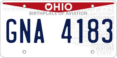 OH license plate GNA4183