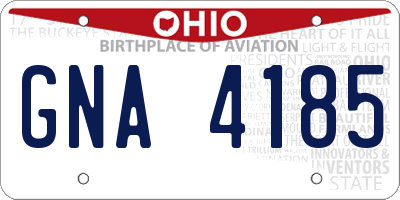OH license plate GNA4185