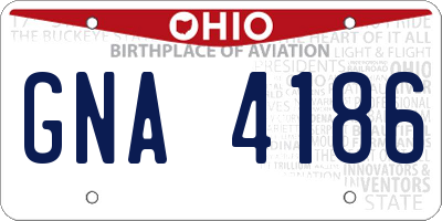 OH license plate GNA4186