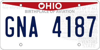 OH license plate GNA4187