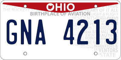OH license plate GNA4213